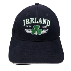 Ireland Shamrock Navy Cotton Adjustable Baseball Hat Cap